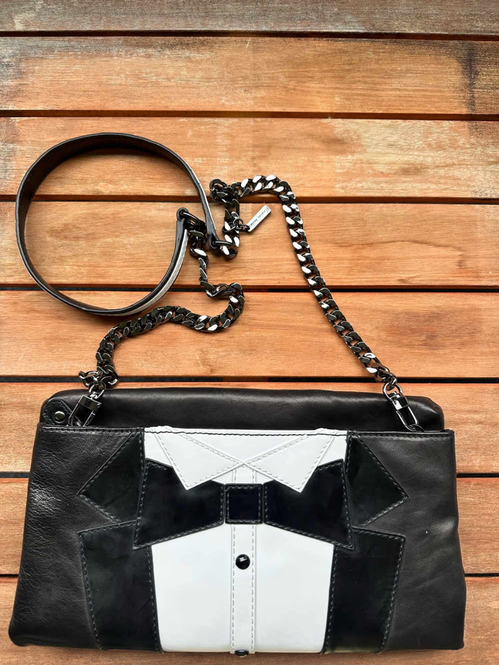 Alice + Olivia Tuxedo Cross Body Purse